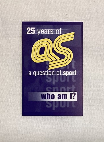 SERGIO GARCIA 2002 QUESTION OF SPORT 25th ANNIVERSARY GAME CARD - Picture 2 of 2