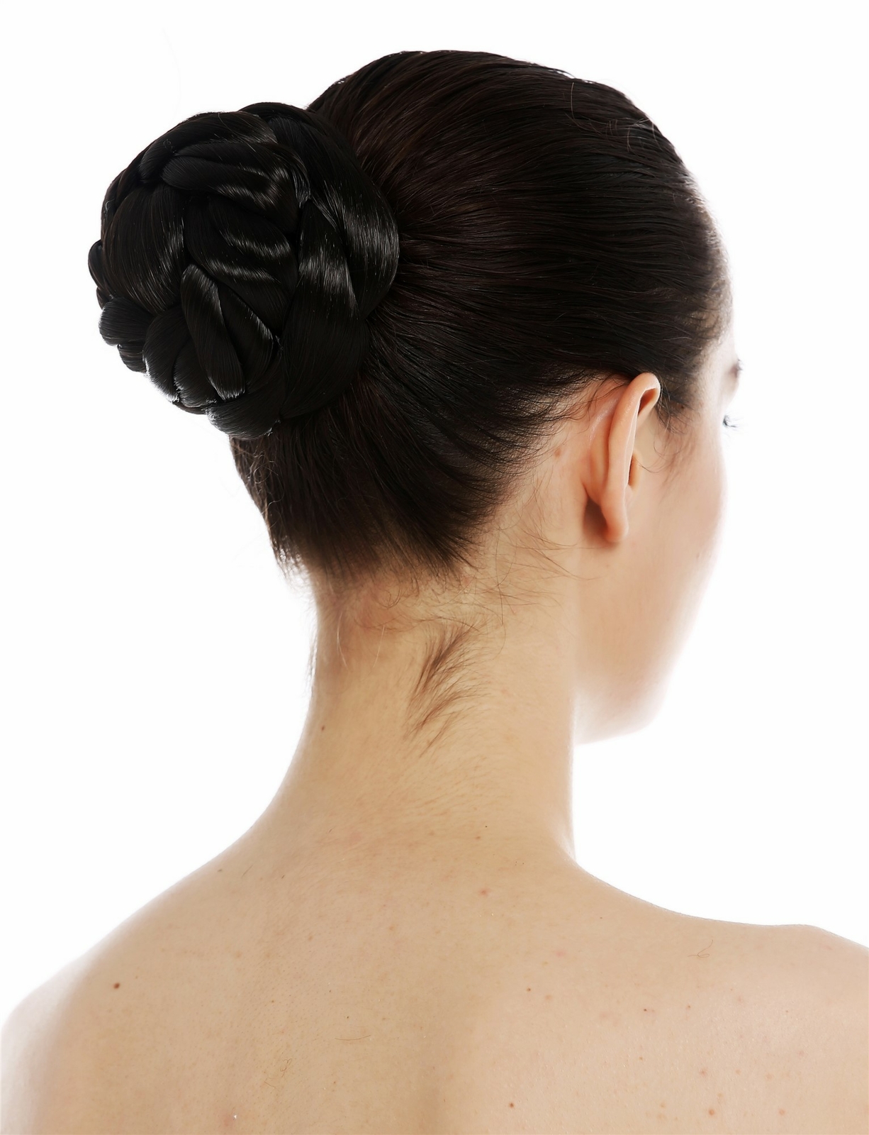 Hair Piece Chignon Bun Hair Bun Traditional Braided Dark Brown
