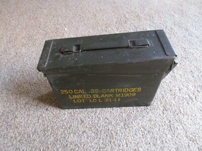 Vintage US Military Metal Ammo Box for 250 Cal .30 Cartridges