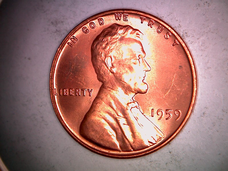 1959 LINCOLN, MEMORIAL PENNY UNCIRCULATED nice RED BROWNISH COLOR. MS65RB