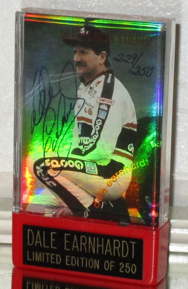 1994 SCORE BOARD DALE EARNHARDT AUTOGRAPHED CARD#229/250 W/COA PLASTIC DISPLAY - Image 3 of 4