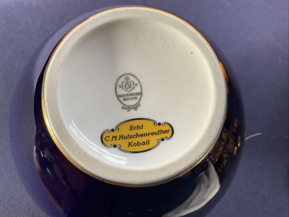 Hutschenreuther Vase Echt Kobalt Gold - Bild 2 von 2