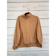 CALIA By Carrie Underwood Brown French Terry Mock Neck Pullover Sweatshirt S