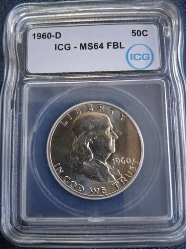 1960-D Franklin Half Dollar MS64 FBL ICG