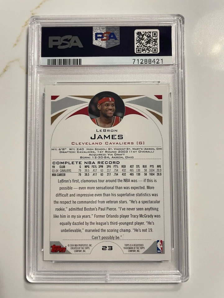 Topps Lebron James 2004 PSA 9 2º año Foto 2 de 2
