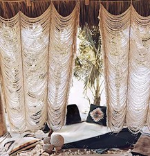 Macrame Curtain Boho Curtain Doorway Window Wall Decor Fiber Yarn Art Craftsm...