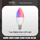 5W Tuya Wifi RGB Smart LED Light Bulb Warm Cool White Dimmable Lamp E14
