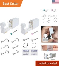 Nose Piercing Gun Kit - 2 Pack Nose Piercing Kit Safety Disposable Nose Perci...