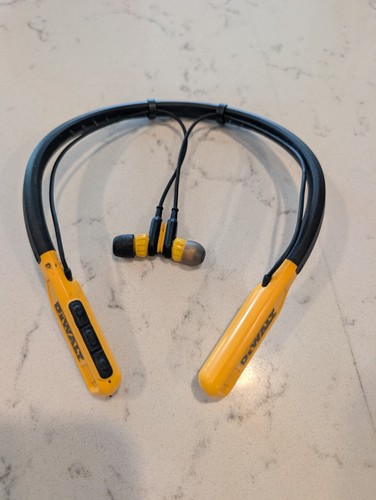 DeWalt Jobsite Pro Max Neckband Earphones in yellow and black