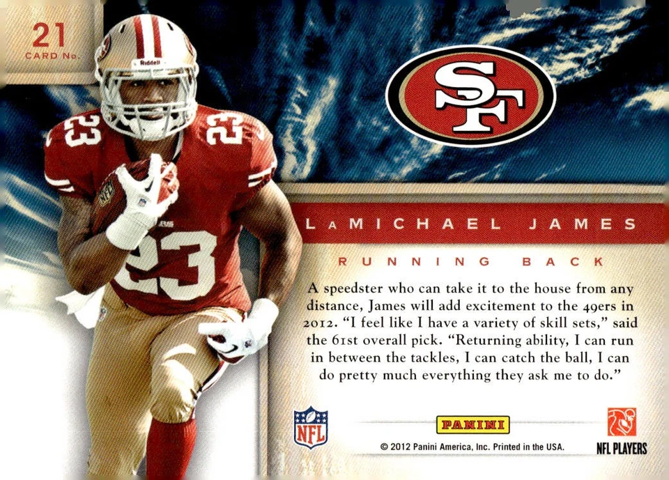 2012 Panini Prestige #21 LaMichael James Draft City Destination - Image 2 of 2