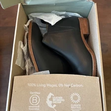 Nisolo Eva Everyday Chelsea Boots Black Leather Booties Womens Shoes Size 10 NIB