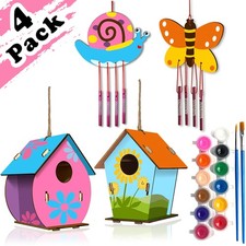Arts and Crafts for Kids Ages 48 812, 2 Pack DIY Bird House Wind Chime Kids C...