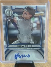 2025 Topps Tribute #TA-DR Drew Romo Rookie Auto Blue /150 Rockies RC