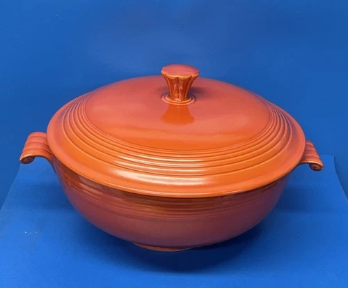 Fiestaware Vintage Orange/Red Covered Casserole Dish