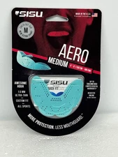 SISU Aero NextGen MouthGuard Mouth Guard 1.6mm Thin Aqua Adult Size MEDIUM