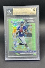 Lamar Jackson Neon Green Pulsar Rookie Card - 2018 Panini Prizm - Beckett 9.5. rookie card picture