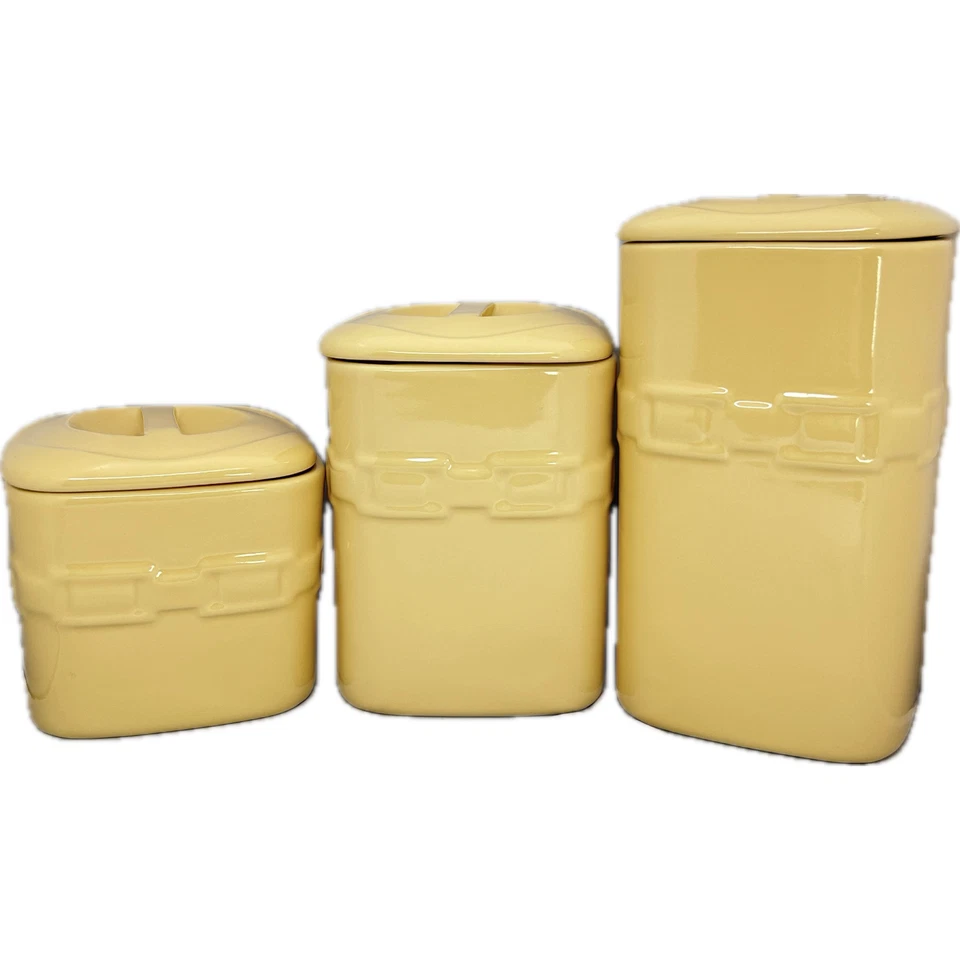 Juego de 3 cajas de botes cuadrados Longaberger Pottery Butternut Woven Traditions Foto 3 de 4