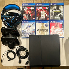 Sony PlayStation 4 PS4 Console Bundle w/ 2 Controllers Headset 6 Games Cables