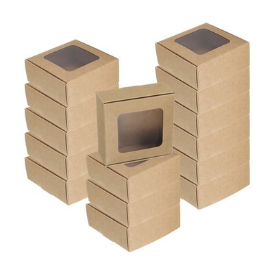 30Stk Kraft-Seifenschachteln,3 x 3 x 1,2'' Mini-Kraft-Leckerli-Schachteln (braun)