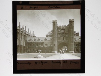 Trinity College Cambridge Great Gate Courtyard 1905 Hasse Magic Lantern Slide