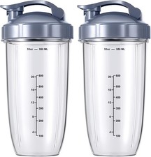 2-Pack Replacement Parts Upgrade 32oz Cups with Flip-Top to-Go-Lid and Rubber Ga