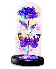 Purple Butterfly Rose Flower Birthday Gifts - Women Gifts for Butterfly Purple