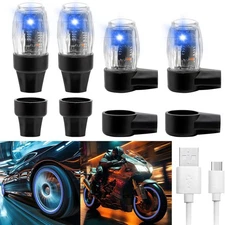 4 Pack Tire Lights for Car LED Colorful Wheel Light Valve Stem Cap Flash Light f
