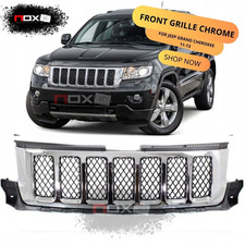 Grille For 2011-2013 Jeep Grand Cherokee Chrome Shell With Painted Black Insert