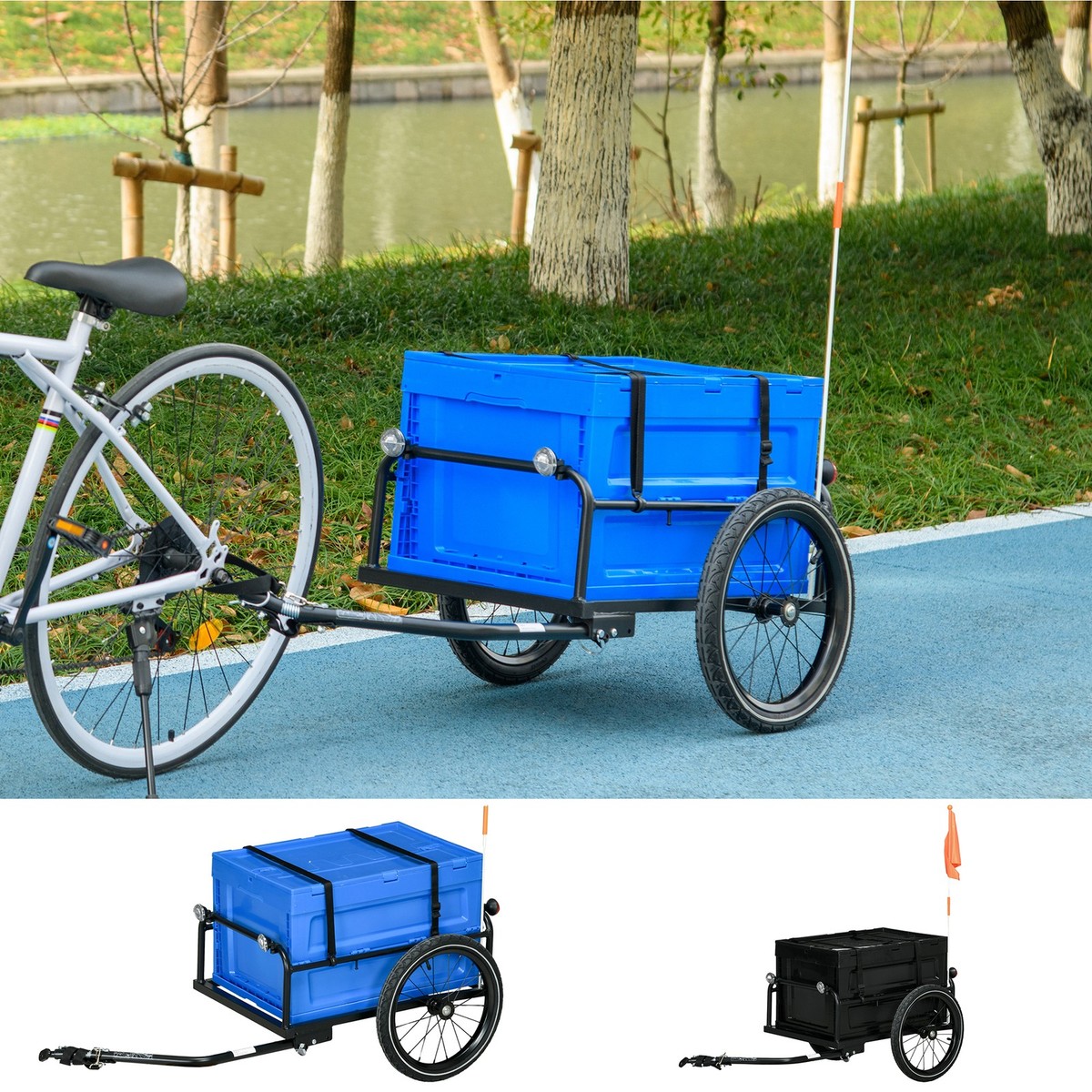 Bike Trailer Aosom Bike Cargo Trailer Bike Wagon Bicycle Trailer