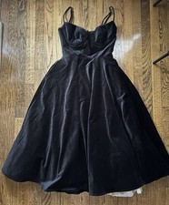 House of CB Mademoiselle Black Velvet Tulle Midi Dress Bigger Cup Size