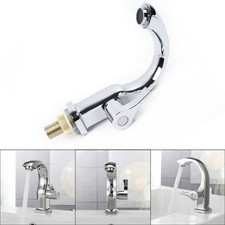 Chrome Folding Bathroom Sink Faucet Single Hole Basin Tap Wall Mount Cold Water