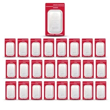 Lot of 25 - 1 oz Argor Heraeus Silver Bar