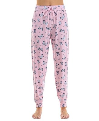 Roudelain Women's Printed Pajama Pants | Comino Butterflies with Flowers | XXL