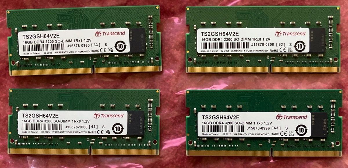 16 GB Capacity per Module DDR4 SDRAM Memory (RAM) 4 Modules for