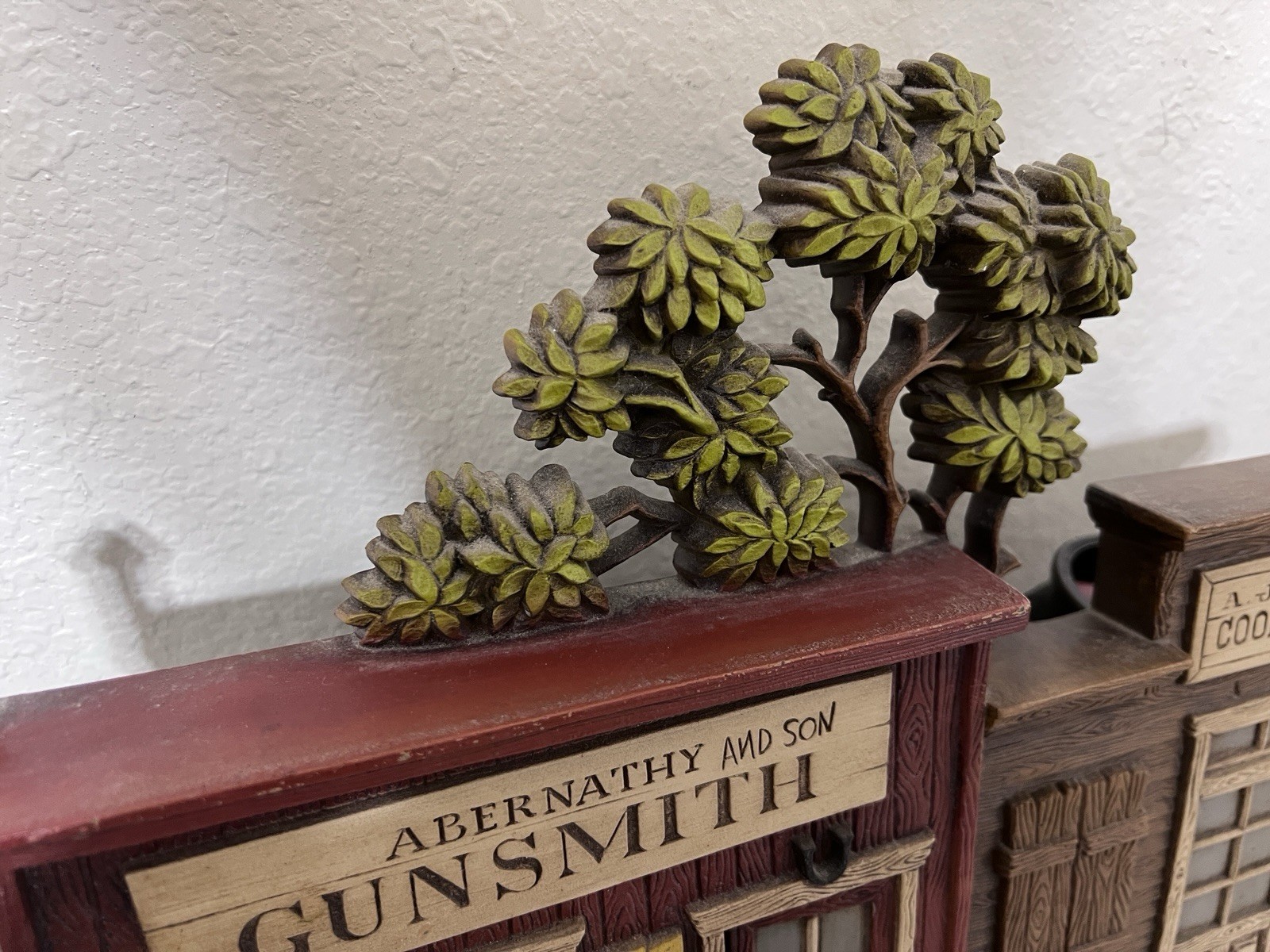 Vtg Burwood Products 1332 Western Gunsmith Cooperage Storefront Hanging Plaque