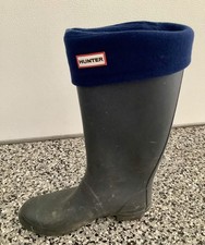 Hunter Tall Fleece Welly Boot Socks Liners Navy Sz L Women s 8-10 Men s 7-9 NWOT