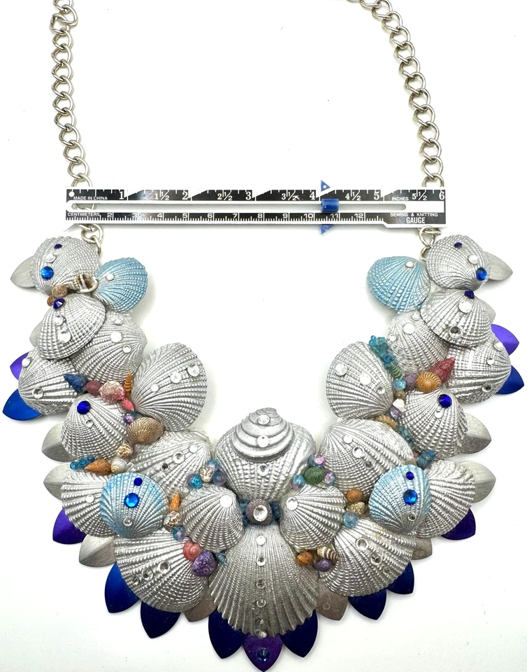 Collar Sirena Hecho a Mano con Cristal de Swarovski - Sirena Concha Marina Mar Foto 4 de 4