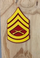 USMC Marine Corps Wooden Enlisted Rank Plaque, E-1 through E-9 available.