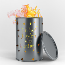 Bidone Fuoco Luce Accesa | Focolare Personalizzato | Regalo Matrimonio Famiglia