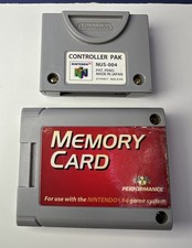 Lot: Nintendo 64 Controller Pak NUS-004  Performance Memory Card P-302 - TESTED