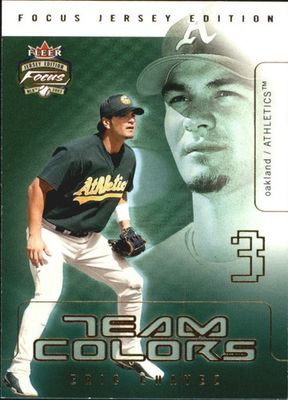#ad 2003 Fleer Focus JE Team Colors #16 Eric Chavez BB $1.00