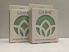 Pack of 2 OHME Extra Long Exfoliating Shower Cloth 100 Polyester Green ZA-311