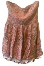 ZARA TRF Women’s Multicolor Floral Strapless Mini Dress Lace Trim Size M