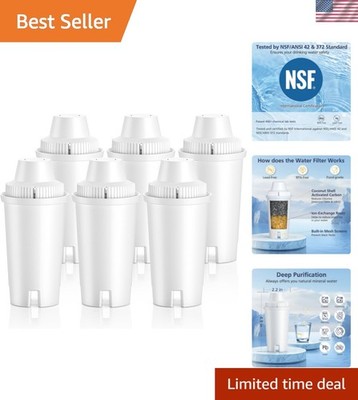 6 Pack Replacement for Brita Water Filter Pitchers and Dispensers, Classic OB...