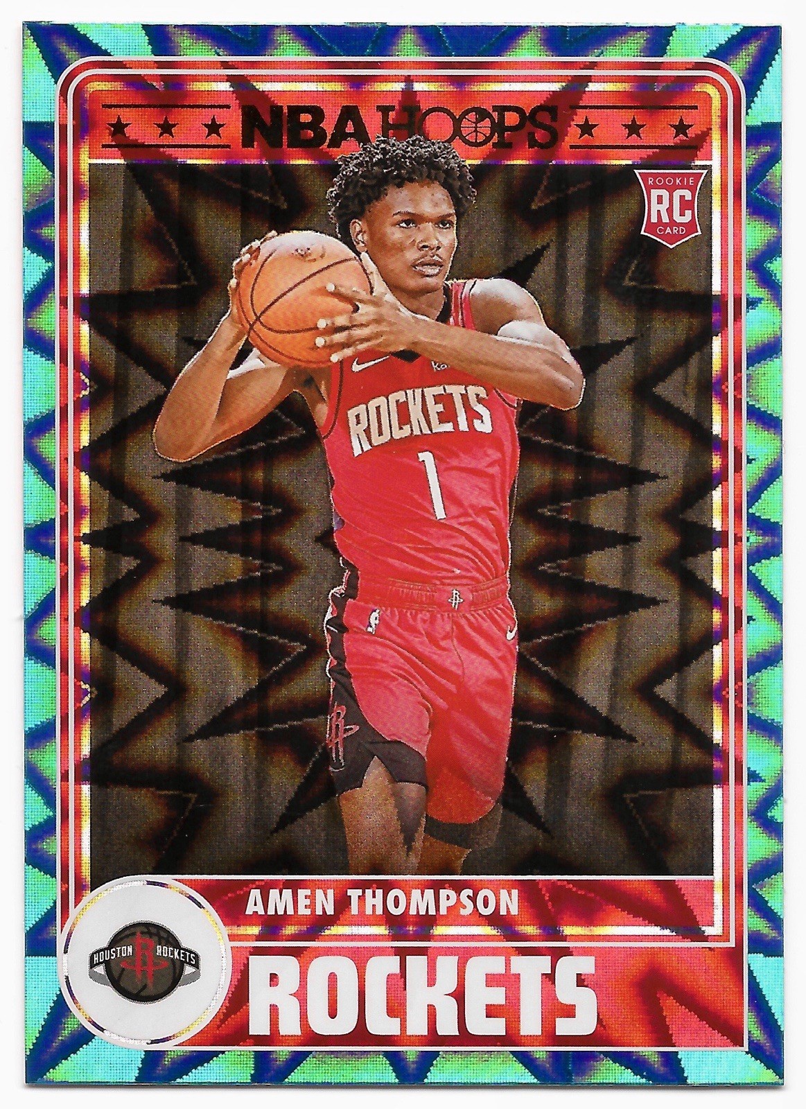 2023-24 Panini NBA Hoops - Teal Explosion - Amen Thompson Houston Rockets #300
