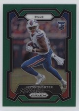 2023 Panini Prizm Rookies Green Prizm Justin Shorter #310 1hs9