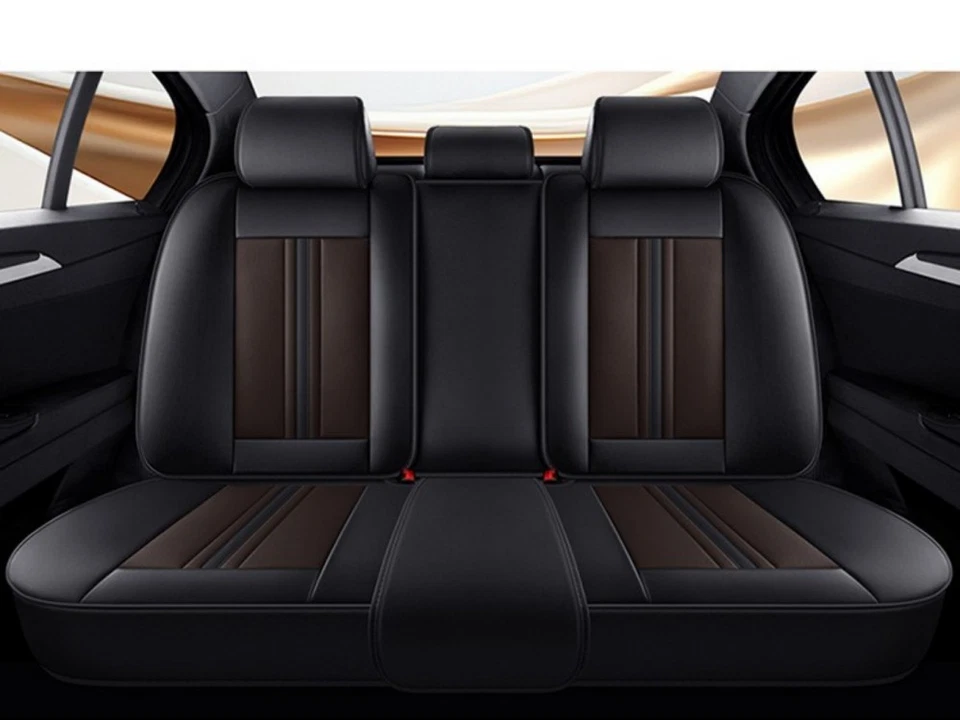 For TOYOTA Car Seat Cover Full Set 5 Seat Leather Front Rear Protector Cushion - Image 4 of 4