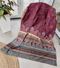 Bassetti Stoff RAVENNA R1 rot SATIN 250x125 Decke Läufer Vorhang Kissen weinrot