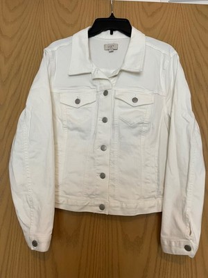Ann Taylor Loft White Jean Jacket Size Large