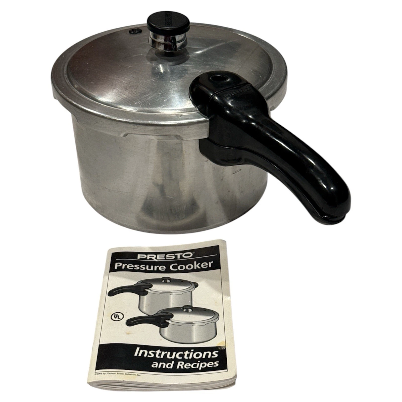 Vtg~Presto 409A~4 Quart Pressure Cooker~Weighted~15lb Jiggler Rack~Complete